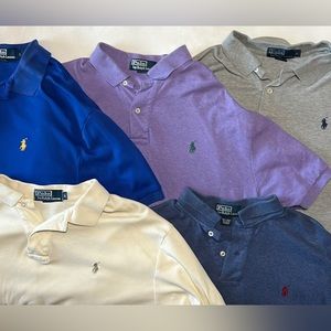 Lot of 5 authentic Polo by Ralph Lauren size L interlock, soft polo shirts ($75)